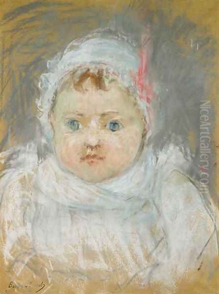 Blanche Pontillon as a Baby, 1872 Oil Painting by Berthe Morisot