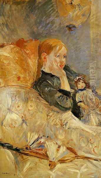 Little Girl With A Doll Oil Painting by Berthe Morisot