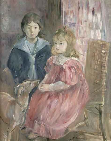 Double portrait of Charley and Jeannie Thomas children of the artist's cousin Gabriel Thomas 1894 Oil Painting by Berthe Morisot