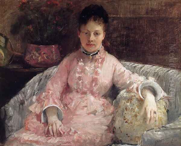 The Pink Dress Aka Poop Oil Painting by Berthe Morisot