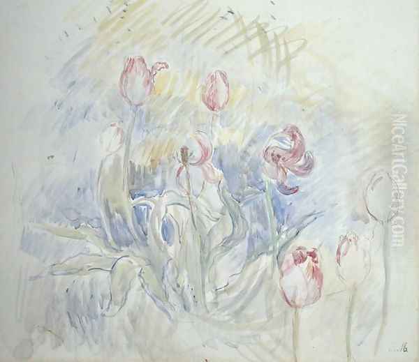 Tulips 1890 Oil Painting by Berthe Morisot