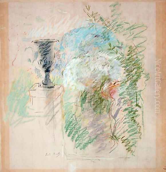 Vase in a Garden 1890 Oil Painting by Berthe Morisot