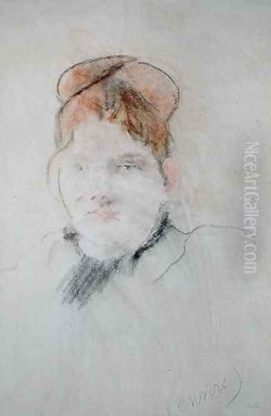 Head of a Woman 1886 Oil Painting by Berthe Morisot