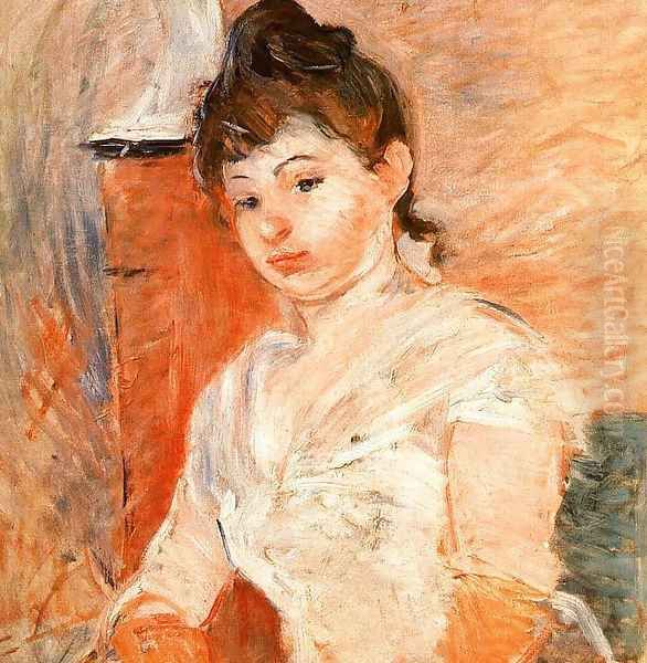 Jeune Fille en Blanc Oil Painting by Berthe Morisot