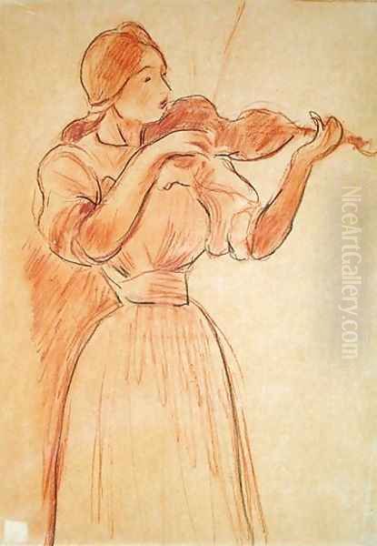 The Violin 1894 Oil Painting by Berthe Morisot