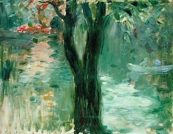 Sunset over the Lake, Bois de Boulogne, 1894 Oil Painting by Berthe Morisot