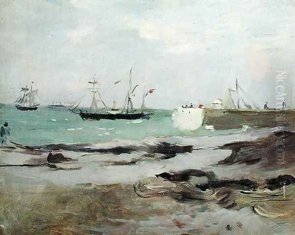 The Entrance to the Port of Boulogne 1880 Oil Painting by Berthe Morisot