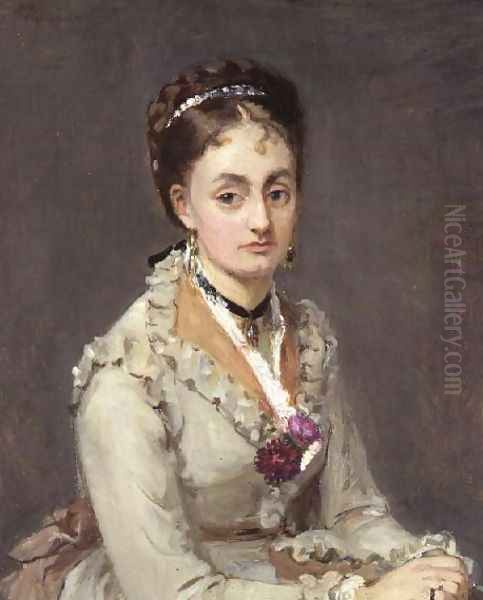 Portrait of the Artist's Sister, Mme Edma Pontillon, c.1872-75 Oil Painting by Berthe Morisot