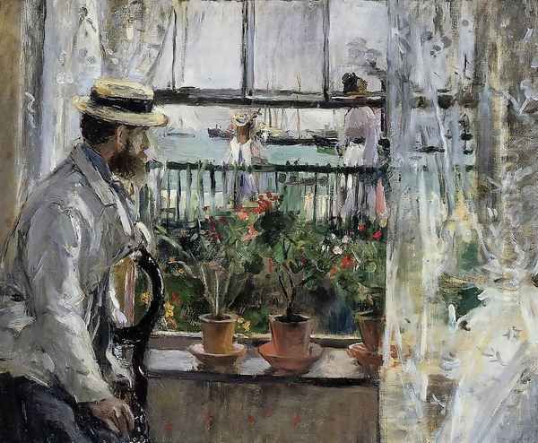 Eugene Manet (the Artist's Husband) on the Isle of Wight Oil Painting by Berthe Morisot