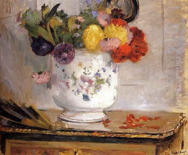 Dahlias Oil Painting by Berthe Morisot