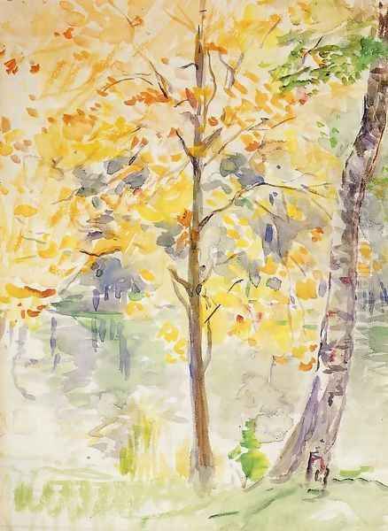 Fall Colors in the Bois de Boulogne Oil Painting by Berthe Morisot