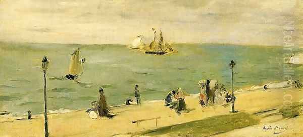 The Beach at Petit-Dalles Oil Painting by Berthe Morisot