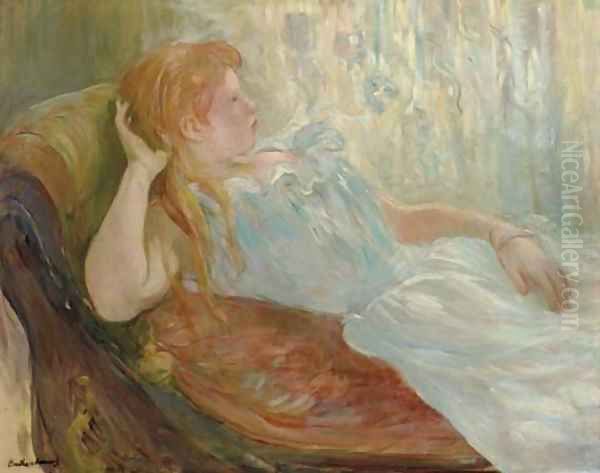 Jeune fille etendue Oil Painting by Berthe Morisot