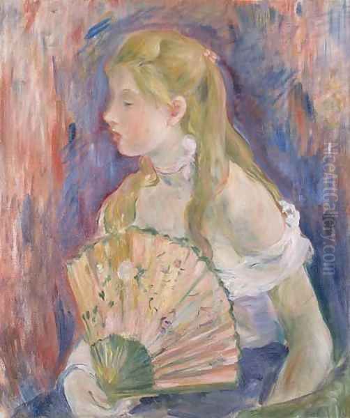 Jeune fille à l'éventail Oil Painting by Berthe Morisot