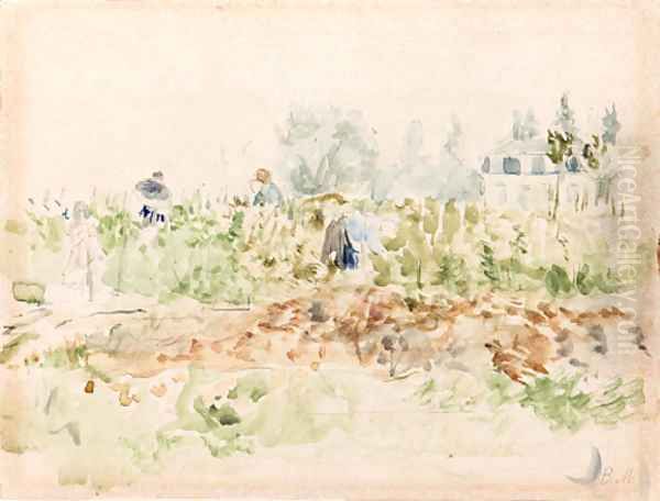 Dans les vignes (Bougival) Oil Painting by Berthe Morisot