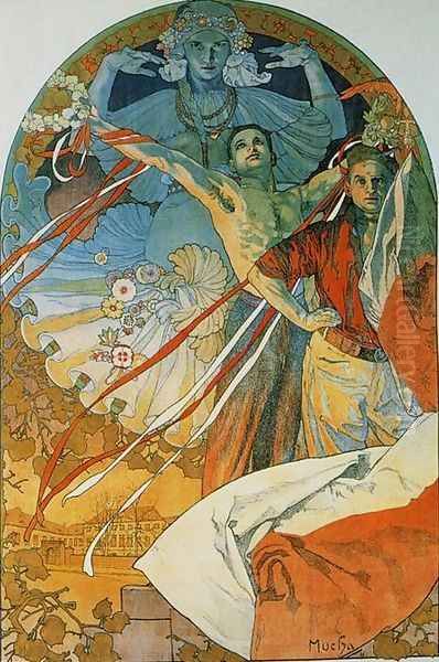 8th Sokol Festival. 1912 Oil Painting by Alphonse Maria Mucha