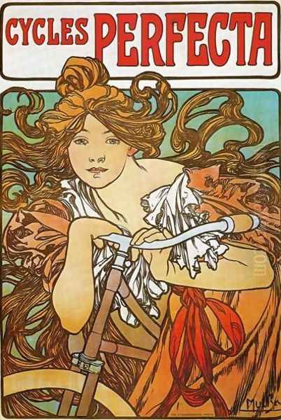 Cycles Perfecta. c. 1897 Oil Painting by Alphonse Maria Mucha