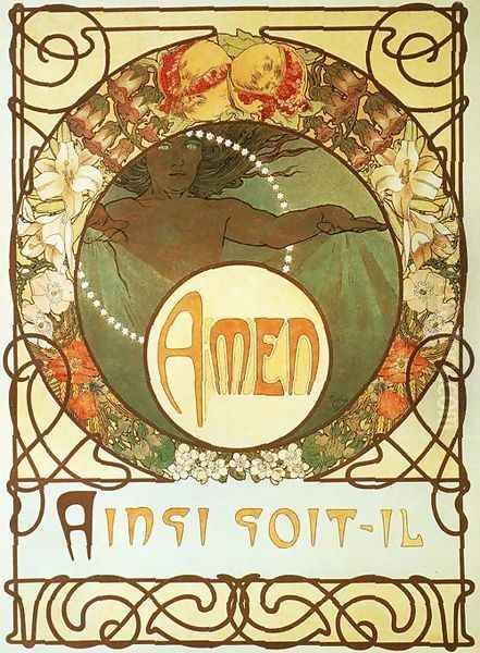 Le Pater. H. Piazza et Cie, Paris. 1899 Oil Painting by Alphonse Maria Mucha