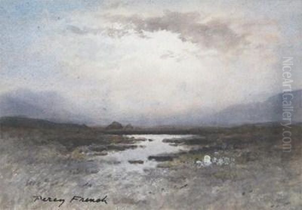 Moorland View Atdusk Oil Painting by William Percy French