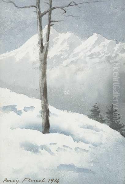 Alpine Tree Oil Painting by William Percy French