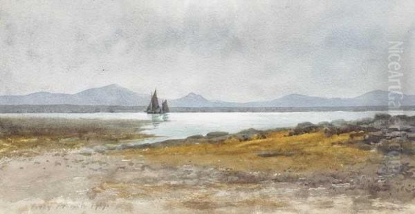 Sailing Boats In A Lough Oil Painting by William Percy French