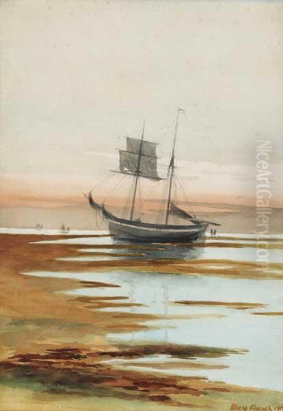 Beached Vessel Oil Painting by William Percy French