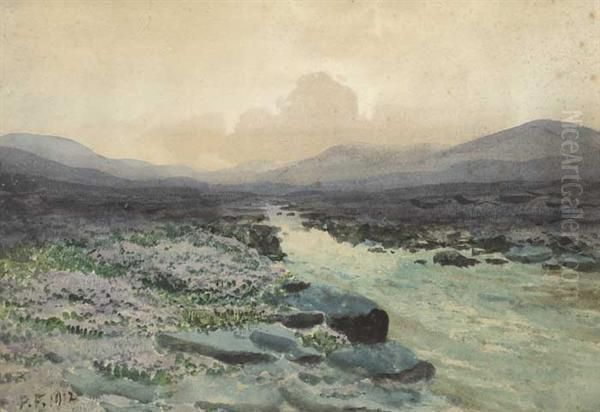 Bogland River Oil Painting by William Percy French