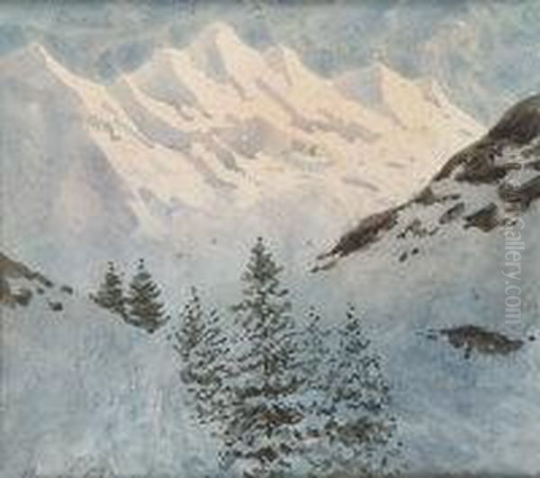 Alpine Scene Oil Painting by William Percy French