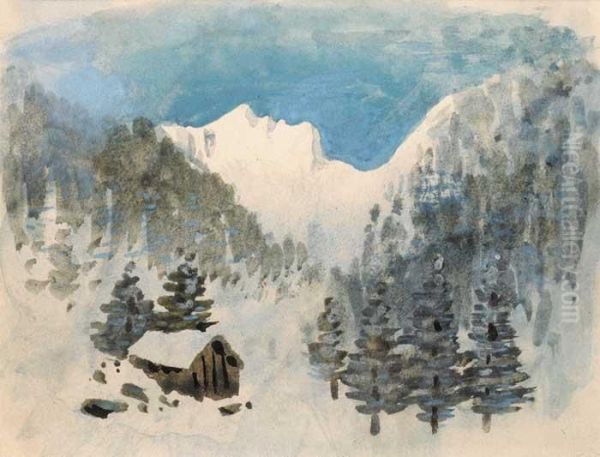 Study Of Alpine Scene Oil Painting by William Percy French