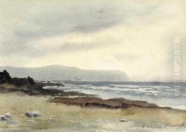 Coastal Scene With Cliff Head Oil Painting by William Percy French