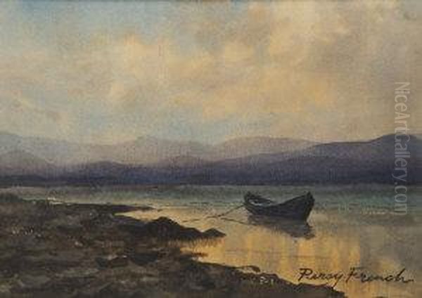 Boat In An Estuary Oil Painting by William Percy French