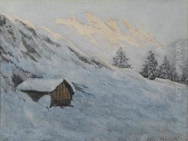 Alpine Scene Oil Painting by William Percy French