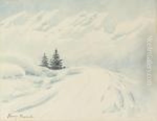 Alpine Firs Oil Painting by William Percy French