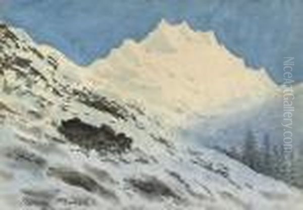 Alpine Landscape Oil Painting by William Percy French