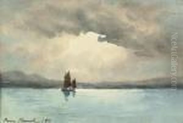 A Sailing Boat On A Lake Oil Painting by William Percy French