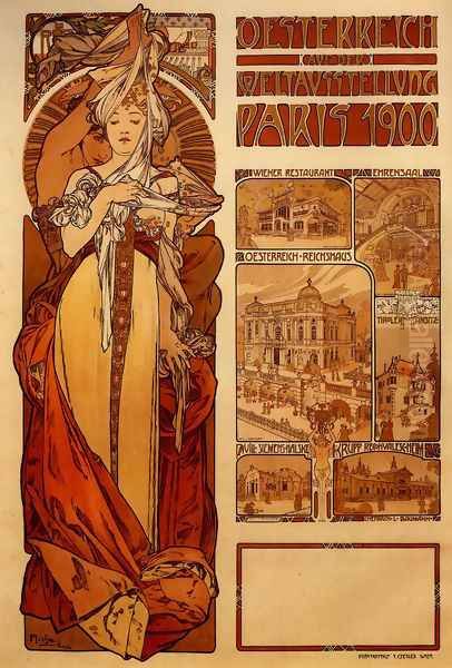 Austria Oil Painting by Alphonse Maria Mucha