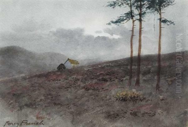 An Irish Hillside Cabin Oil Painting by William Percy French