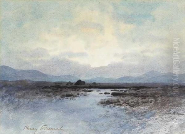 A Bogland Lake, Donegal Oil Painting by William Percy French