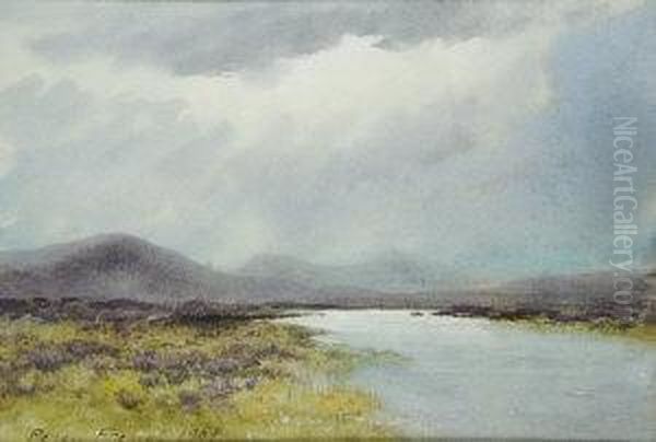 Heather By A Bogland River Oil Painting by William Percy French