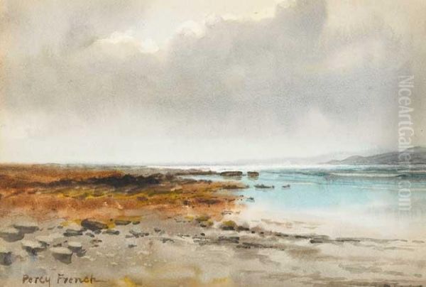 Estuary With Mountains In Distance Oil Painting by William Percy French