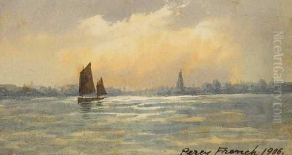 On Dublin Bay, 1906 Oil Painting by William Percy French