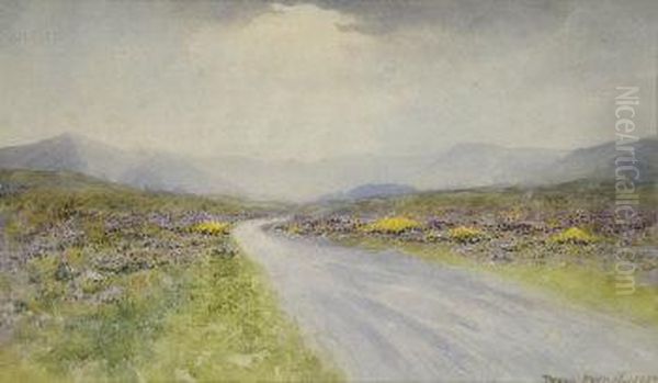 Western Landscape In Spring Oil Painting by William Percy French