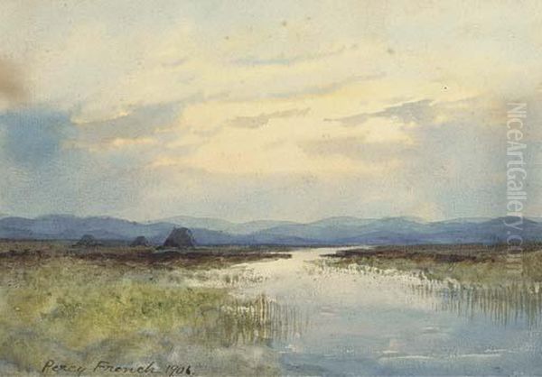 Marshland Oil Painting by William Percy French