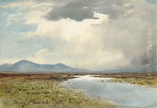 Stormy Landscape Oil Painting by William Percy French