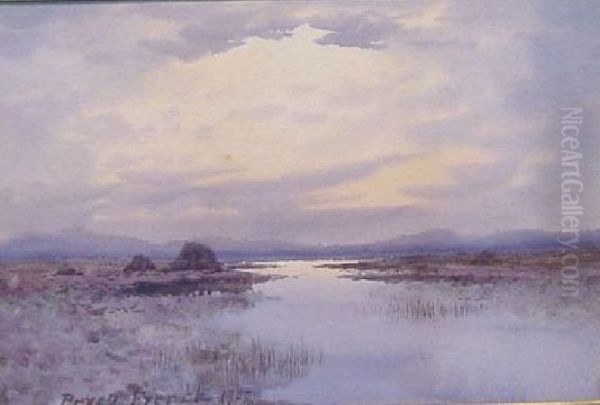 Sunrise On A Bog Oil Painting by William Percy French