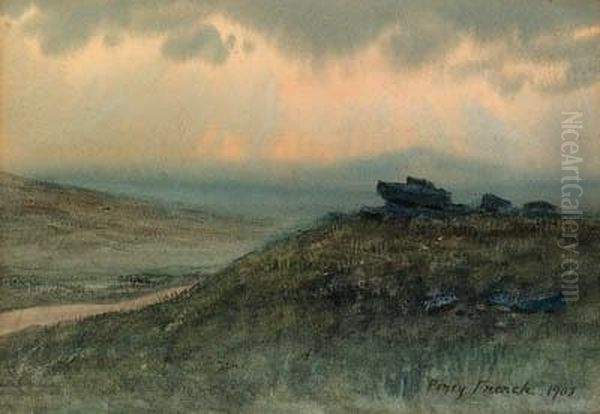 Moorland Landscape Oil Painting by William Percy French