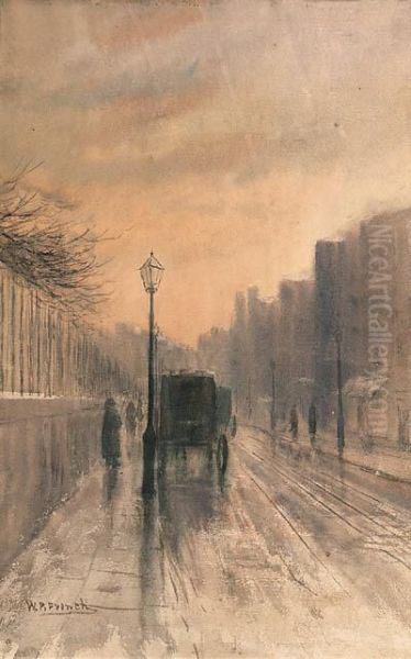 Nassau Street, Dublin Oil Painting by William Percy French