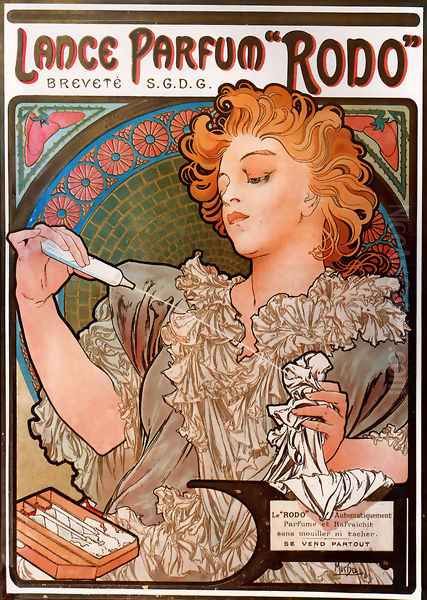 Lance Parfum Rodo Oil Painting by Alphonse Maria Mucha