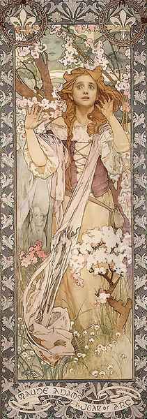 Maud Adams As Joan Of Arc Oil Painting by Alphonse Maria Mucha