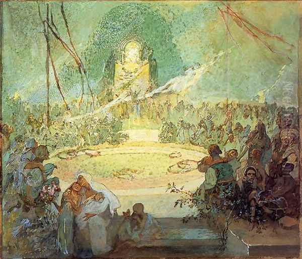 Age of Love, 1936-1938 Oil Painting by Alphonse Maria Mucha